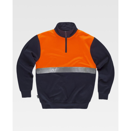 Sudadera combinada WORKTEAM C9841 con cintas reflectantes