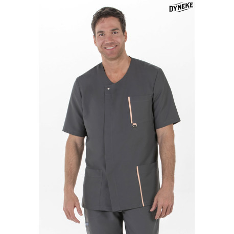 Chaqueta sanitaria manga corta cruzada para hombre DYNEKE 8822