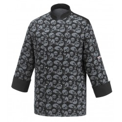 Chaqueta de cocina unisex EGOCHEF 102063 BLACK SKULLS