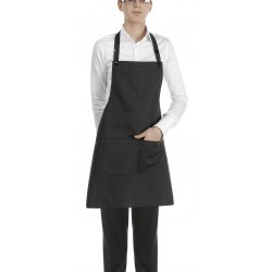 Delantal con peto unisex EGOCHEF 702002 BLACK (Pack 2 us)