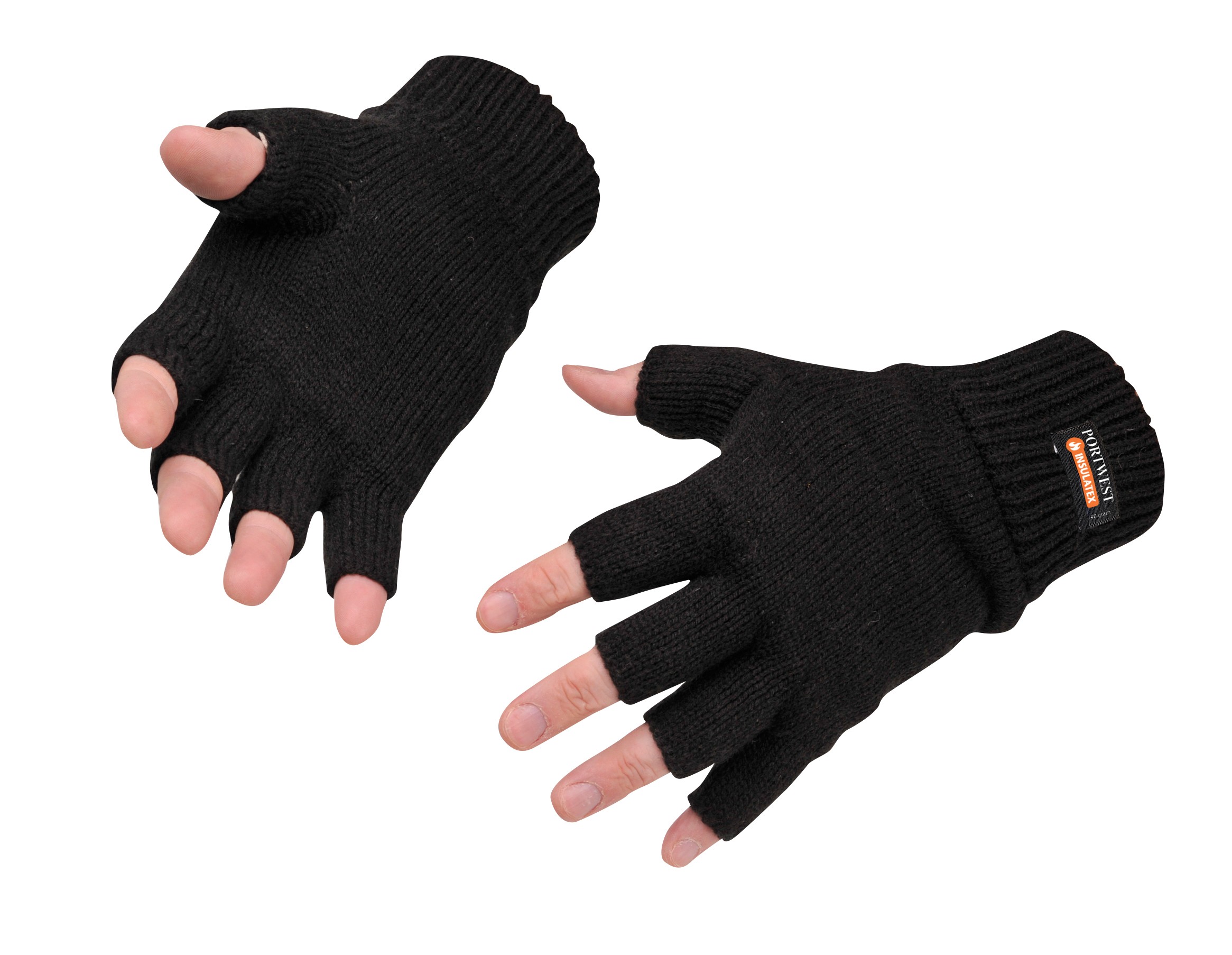 Guantes sin dedos tejidos de invierno para mujer, guantes bordados