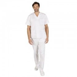 Pijama sanitario cuello pico y pantalón con botón GARYS 840