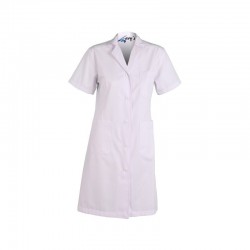 Bata médica de mujer entallada blanca en manga corta - Dyneke 8095700