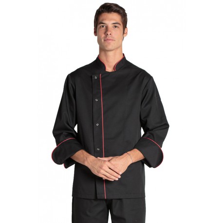 Chaqueta chef manga larga ribete rojo DYNEKE 8518-721