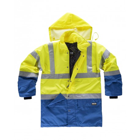 Parka impermeable de alta visiblidad WORKTEAM C3711 con capucha