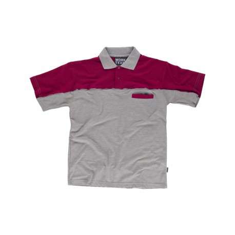 Polo de manga corta combinado WORKTEAM WF1855 con bolsillo