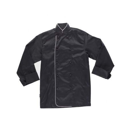 Chaquetilla de cocina WORKTEAM B9206 con vivos a contraste