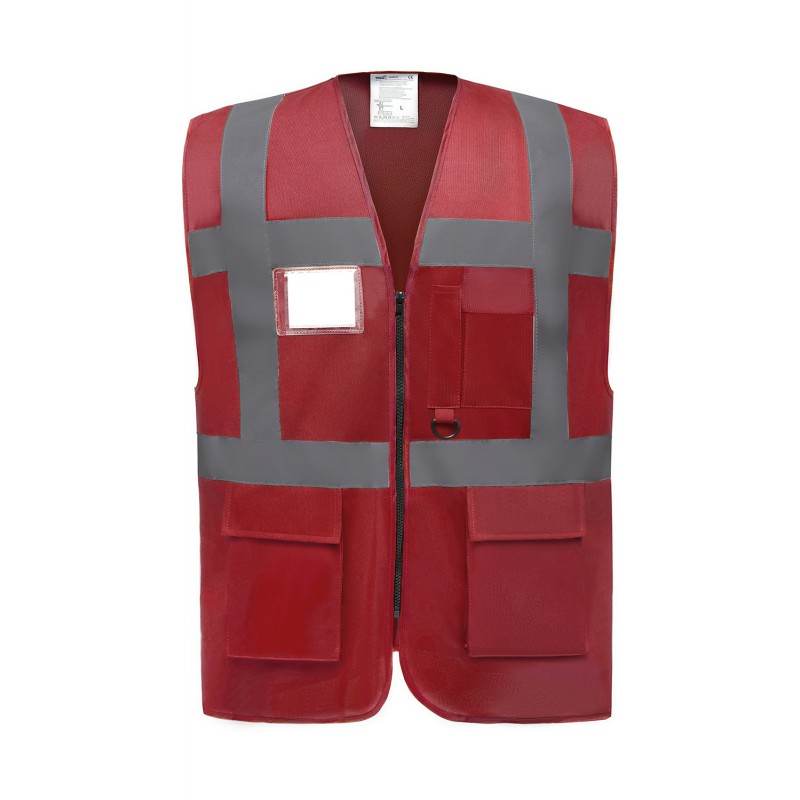 CHALECO ROJO FLUOR A.V. Ref.CL710 – Ropa de bomberos Protec Solana