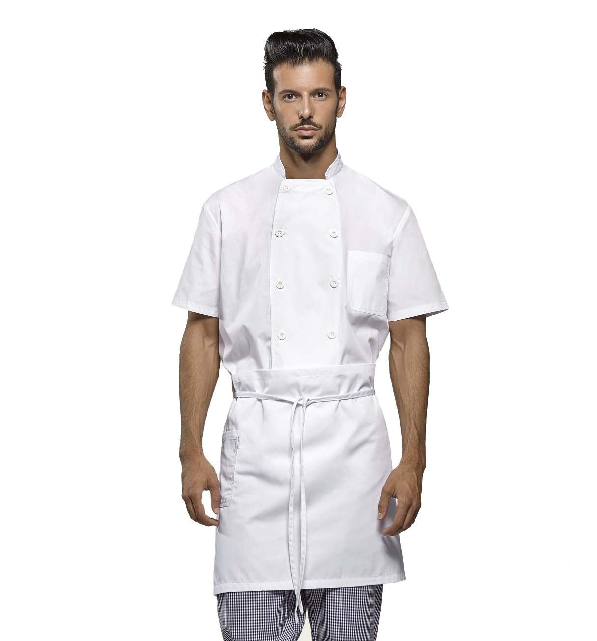 Delantal Peto Blanco de Cocina Impermeable