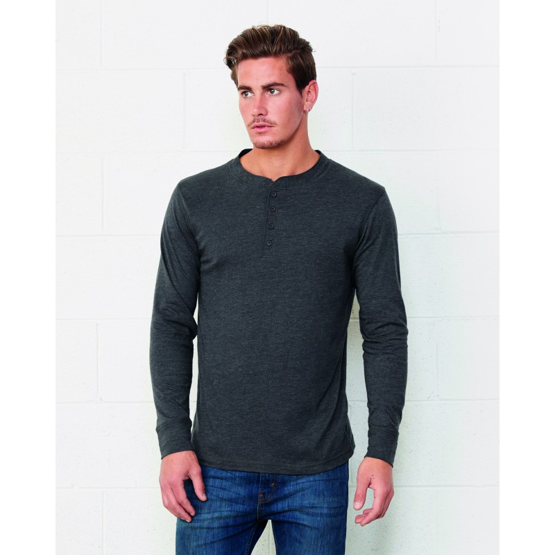 Camiseta Henley Manga Larga Hombre BELLA+CANVAS 3150, compra online