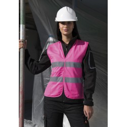 Chaleco de seguridad de alta visibilidad con bolsillos reflectantes, color  rosa, talla S, Rosado