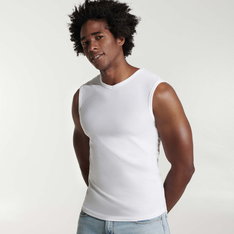 Camiseta masculina transpirable de tirantes anchos para deporte