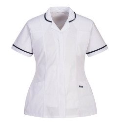 Bata médica de mujer entallada blanca en manga corta - Dyneke 8095700