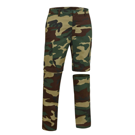 Pantalón trekking demontable de camuflaje VALENTO Woodman