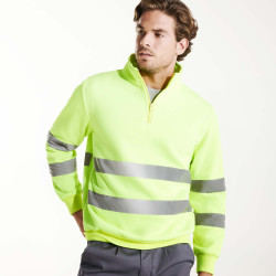 Sudadera para hombre con cuello redondo de alta visibilidad, ropa de trabajo  de alta visibilidad, reflectante, camiseta de manga larga, cinta  reflectante, ropa de trabajo, suéteres, B amarillo., L: : Moda