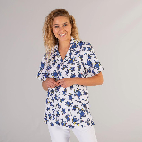 Blusa sanitaria estampada unisex GARYS 5991 KUKUXUMUSU