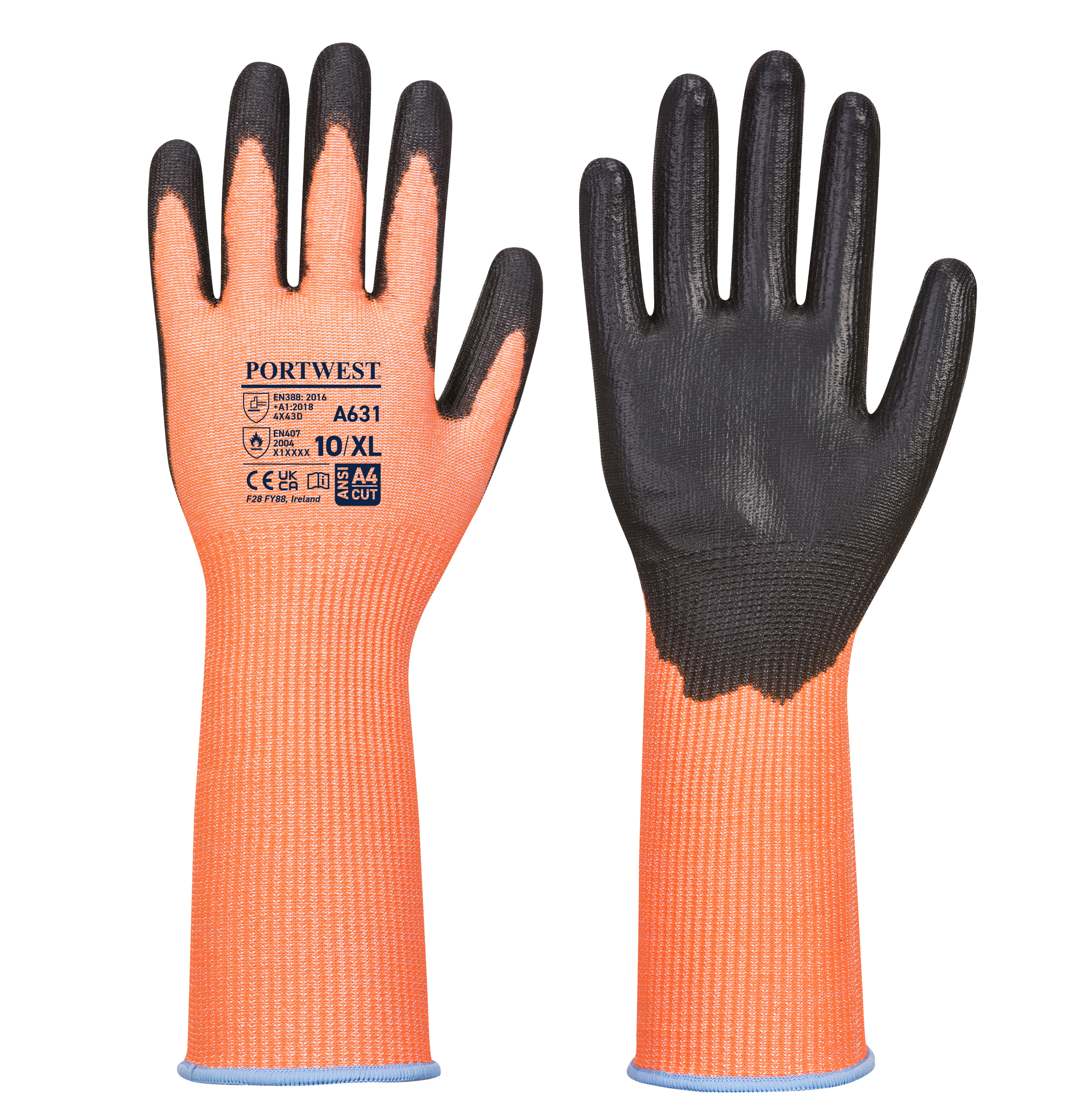 Guantes anticorte alta visibilidad nivel 1 talla xl