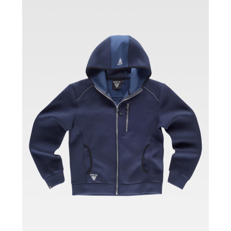 Chaqueta sudadera combinada WORKTEAM S9485 con capucha