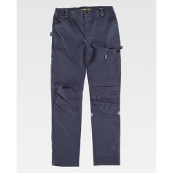 Pantalón multibolsillos elástico WORKTEAM B4031 para rodilleras