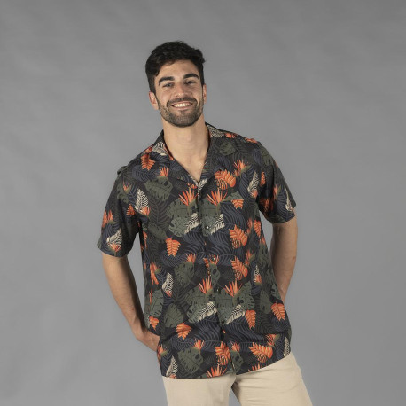 CAMISA HOMBRE UNIFORMES GARYS CUELLO SOLAPA HAWAI PARAISO