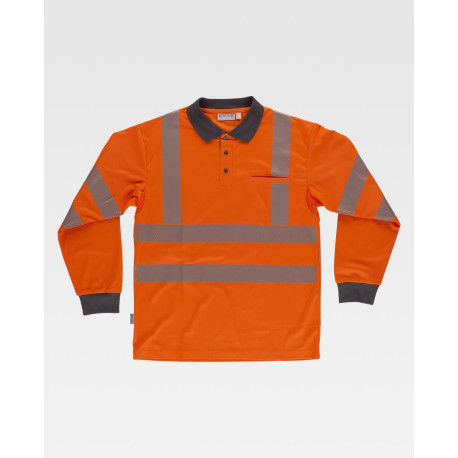 Polo de alta visibilidad manga larga WORKTEAM C3883 para invierno